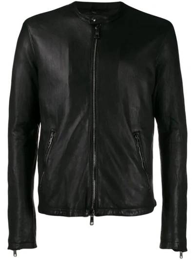 Shop Giorgio Brato Full Zip Biker Jacket In Black