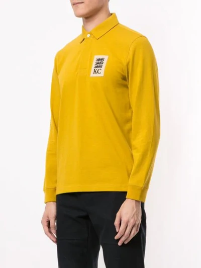 Shop Kent & Curwen Long Sleeve Polo Shirt In Yellow