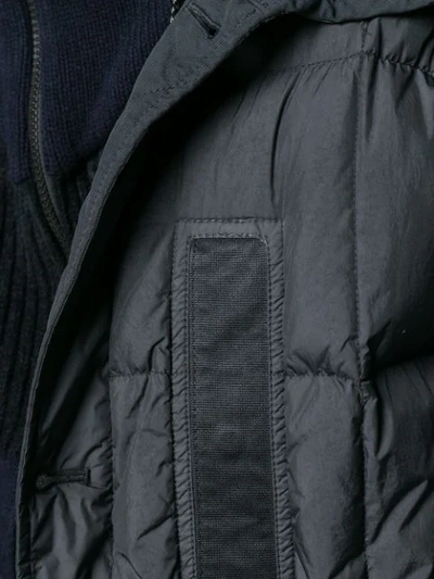 Shop Stone Island Padded Hooded Coat In Grey