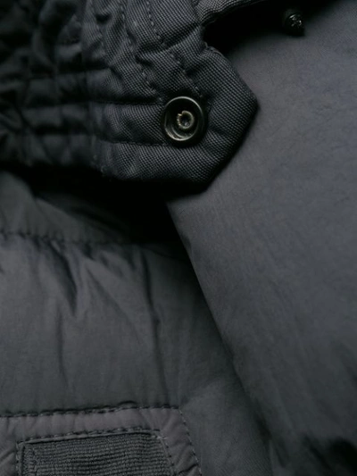 Shop Stone Island Padded Hooded Coat In Grey