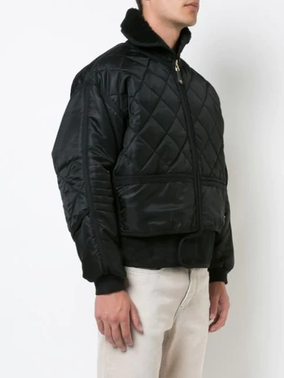 Shop 032c Zipped Quilted Jacket In Black