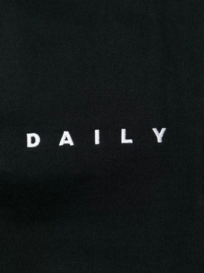 Shop Daily Paper Logo Print Hoodie In Black