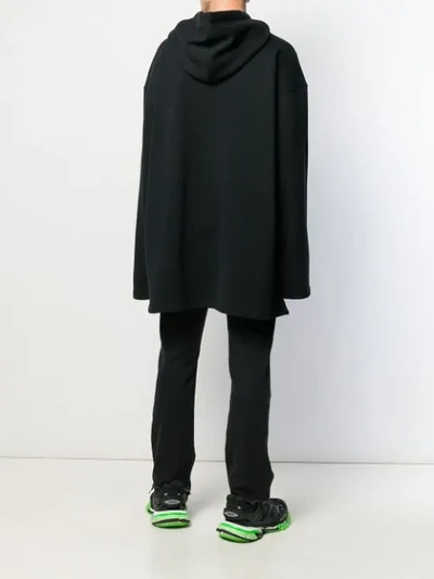 Shop Balenciaga Oversized Logo Hoodie In Black