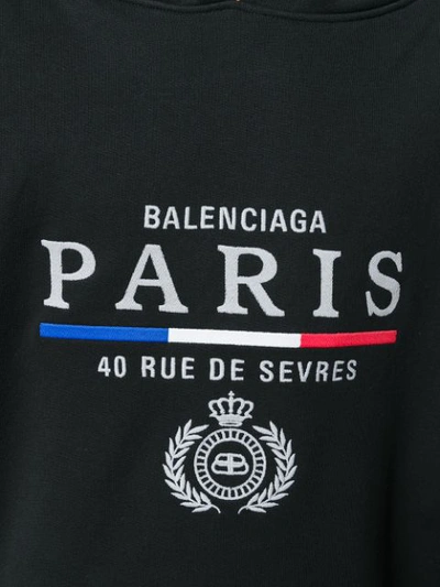 Shop Balenciaga Oversized Logo Hoodie In Black