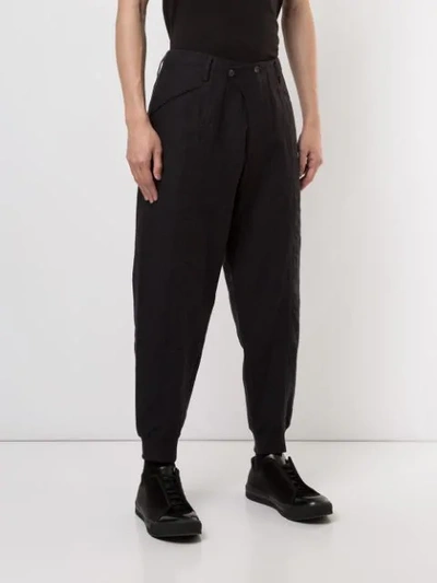Shop Ziggy Chen Drop-crotch Trousers In Black