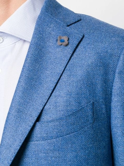 Shop Lardini Patch Pocket Blazer In Blue