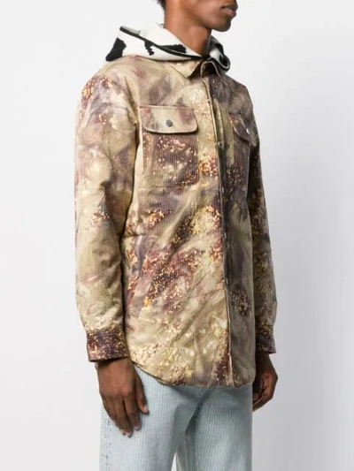 Shop Lost Daze Contrast Hooded Camouflage Jacket In Brown