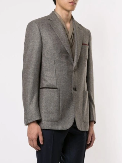 Shop Brioni Einreihiges Sakko In 0000 Lead