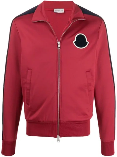 Shop Moncler Track Two-tone Bomber Jacket In Red