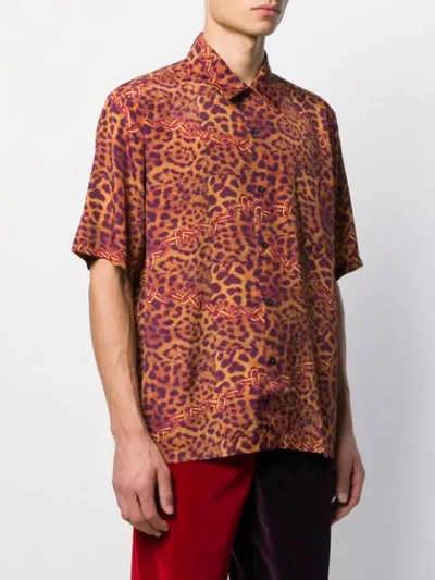 Shop Aries Leopard-print Hawaiian Shirt In Orange
