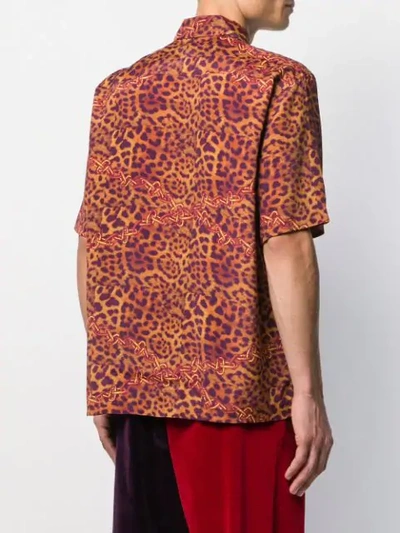 Shop Aries Leopard-print Hawaiian Shirt In Orange
