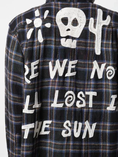 Shop Lost Daze Lost In The Sun Embroidered Plaid Shirt In Black