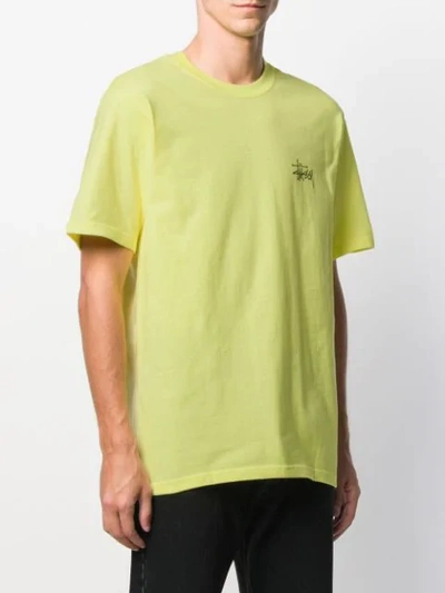 Shop Stussy Logo Graphic T-shirt In Yellow