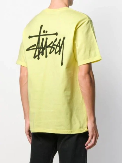 Shop Stussy Logo Graphic T-shirt In Yellow