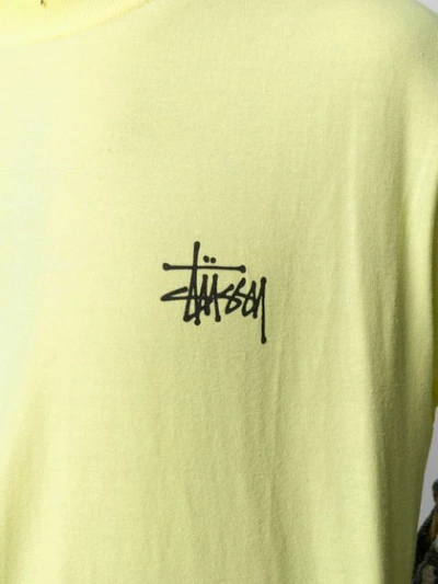 Shop Stussy Logo Graphic T-shirt In Yellow