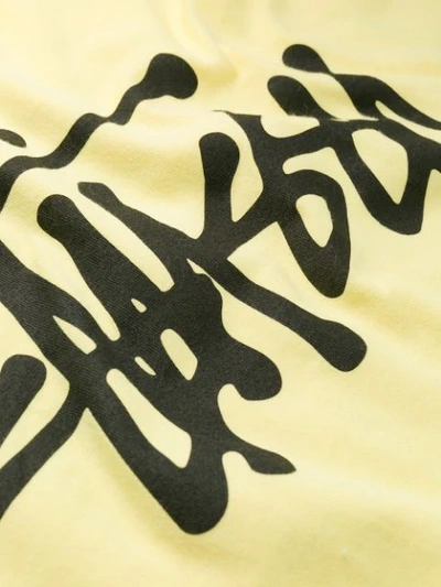 Shop Stussy Logo Graphic T-shirt In Yellow