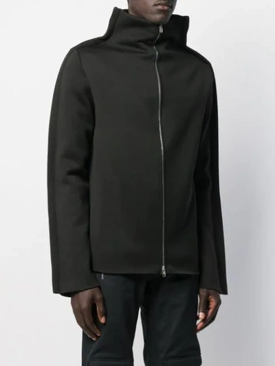 Shop Maison Margiela High Collar Zip-up Sweatshirt In Black