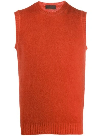 Shop Altea Brushed Knit Gilet In Orange