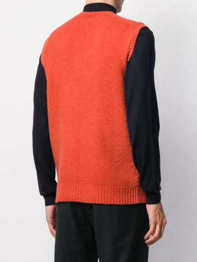 Shop Altea Brushed Knit Gilet In Orange