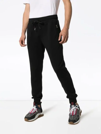 Shop Dolce & Gabbana Straight Leg Track Pants - Black