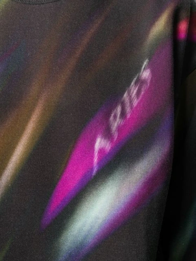 Shop Aries Logo Print Crew Neck Sweatshirt In Black