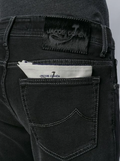 Shop Jacob Cohen Mid-rise Straight Leg Jeans In Black