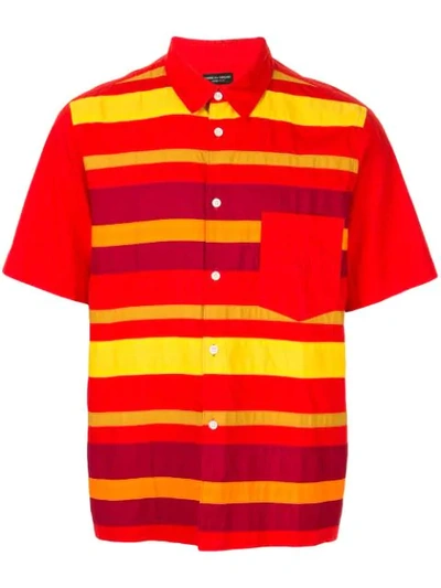 Pre-owned Comme Des Garçons Striped Button-front Shirt In Red