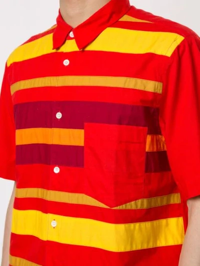 Pre-owned Comme Des Garçons Striped Button-front Shirt In Red