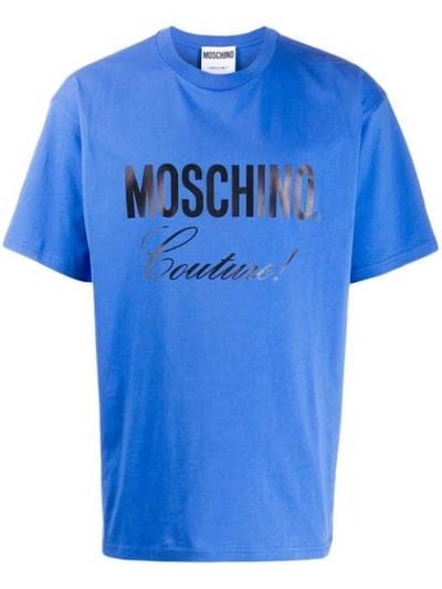 Shop Moschino Logo Printed T In Blue