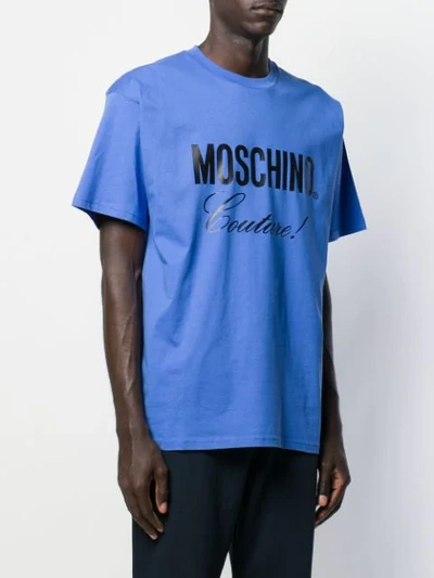 Shop Moschino Logo Printed T In Blue