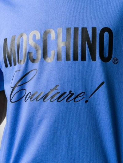 Shop Moschino Logo Printed T In Blue