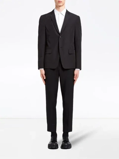 Shop Prada Single-breasted Slim-fit Blazer In Black