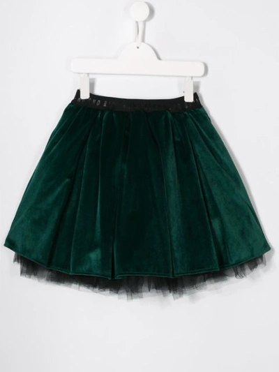 Shop John Richmond Junior Teen Velvet-effect Skirt In Green