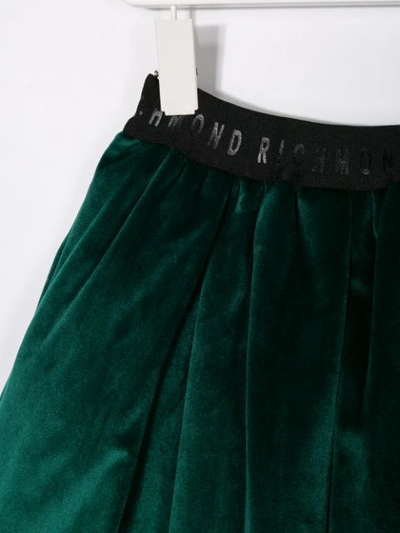 Shop John Richmond Junior Teen Velvet-effect Skirt In Green