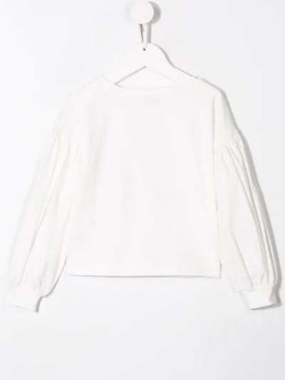 Shop Monnalisa Leopard Is The New Black Sweatshirt In White