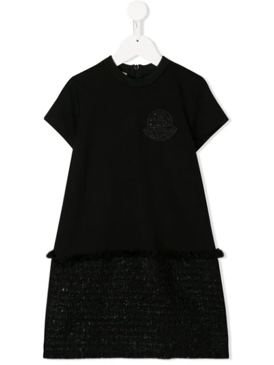 Shop Moncler Logo Patch Dress In Black