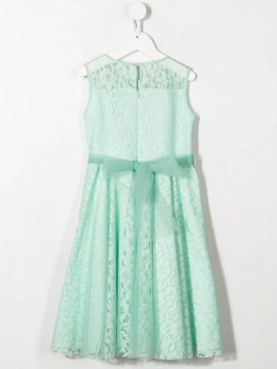 Shop Aletta Layered Lace Midi Dress In Green