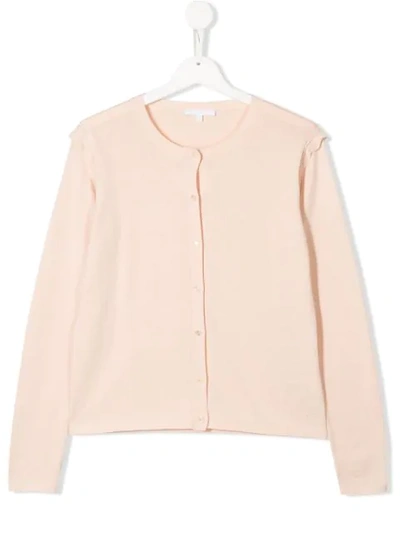 Shop Chloé Long-sleeve Fitted Cardigan In Pink