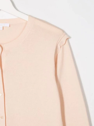 Shop Chloé Long-sleeve Fitted Cardigan In Pink