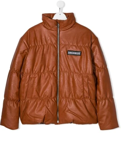 Shop Andorine Teen Puffer Jacket In Orange
