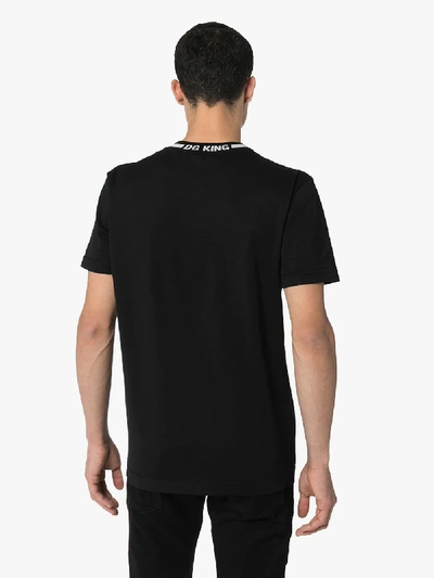 Shop Dolce & Gabbana Star Logo Cotton T-shirt In Black