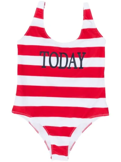 Shop Alberta Ferretti Teen Today Print Swimsuit In Red