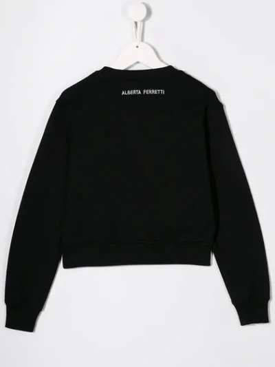 Shop Alberta Ferretti It's A Wonderful Day Sweatshirt In Black