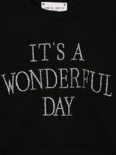 Shop Alberta Ferretti It's A Wonderful Day Sweatshirt In Black