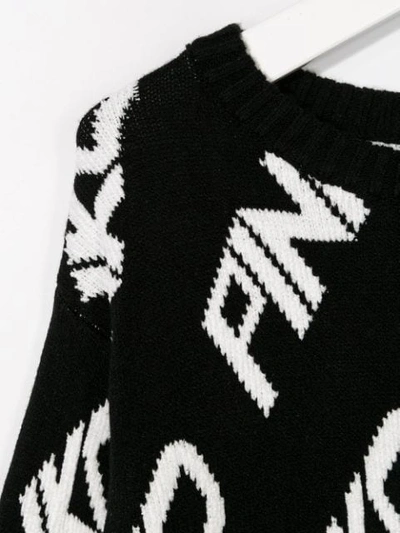 Shop Pinko Intarsia Knit Logo Jumper In Black