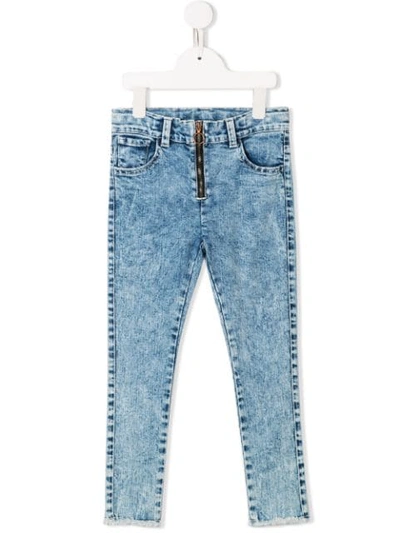 Shop Andorine Skinny-jeans Mit Bleached-effekt In Blue