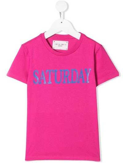 Shop Alberta Ferretti Saturday Slogan T-shirt In Pink