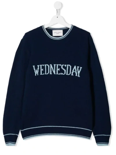 Shop Alberta Ferretti Wednesday Knitted Sweater In Blue