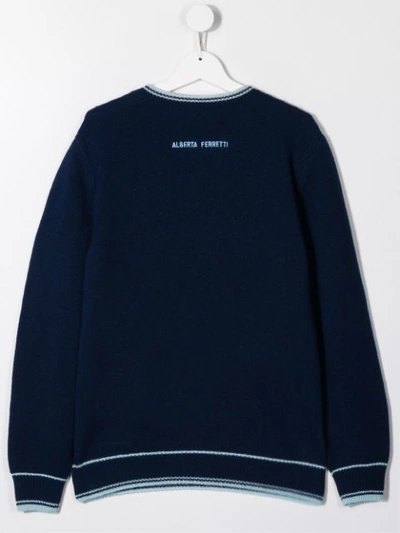 Shop Alberta Ferretti Wednesday Knitted Sweater In Blue