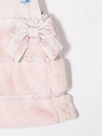 Shop Lapin House Faux Fur Short Dress In Pink